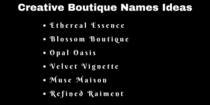 Boutique Names Ideas