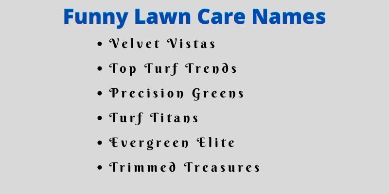Lawn Care Names