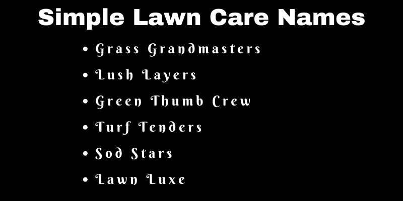 Lawn Care Names