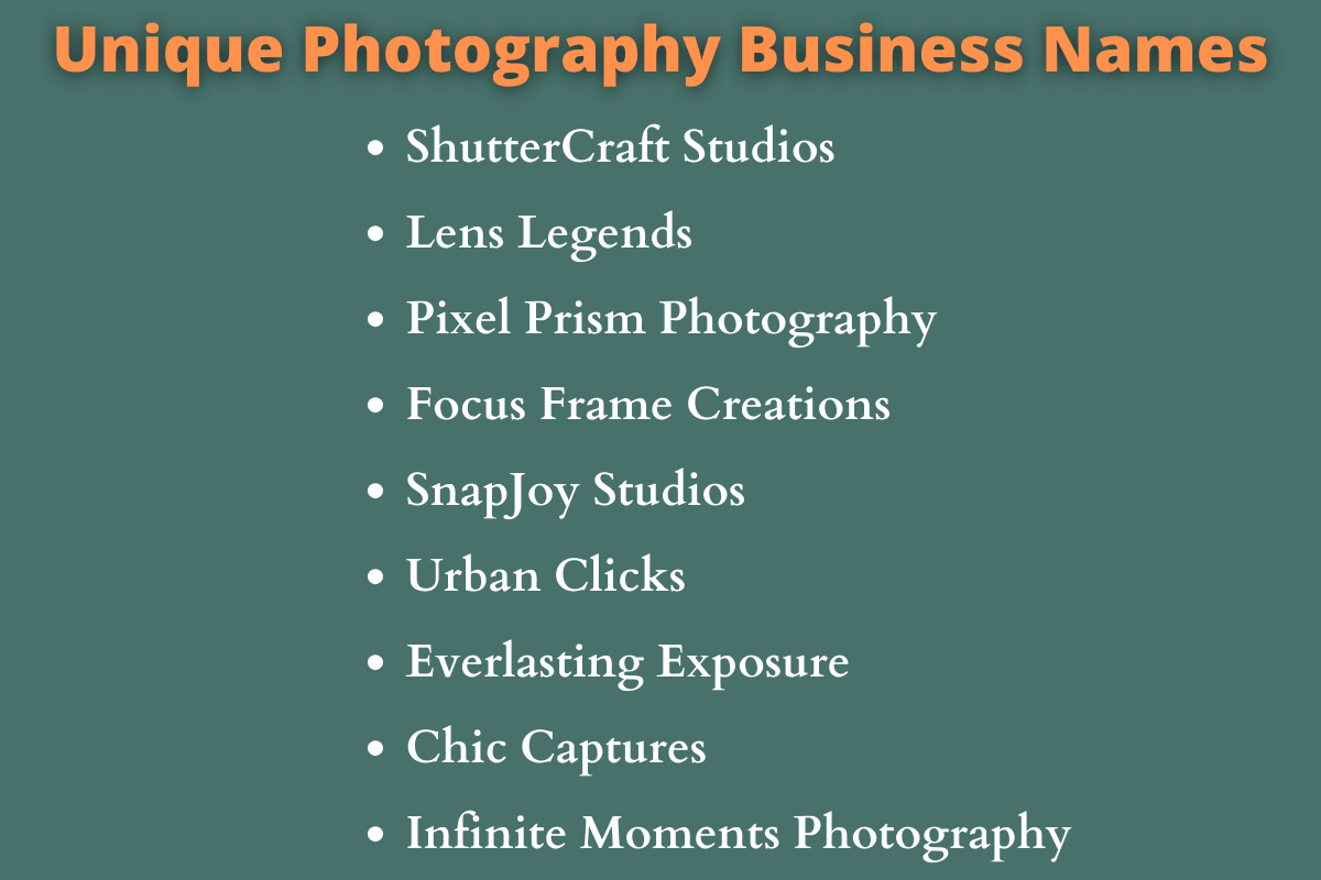 Photography Business Names