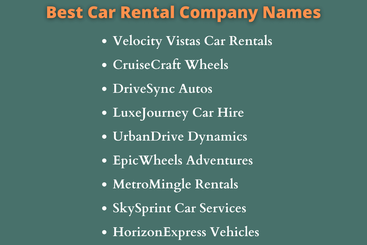 Car Rental Company Names