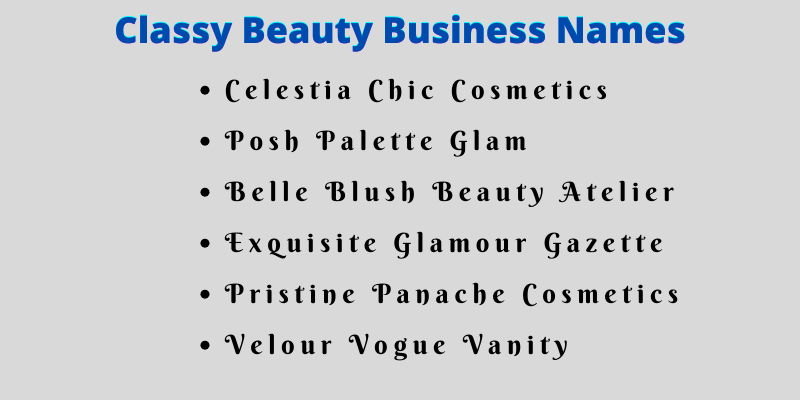 Beauty Business Name Ideas