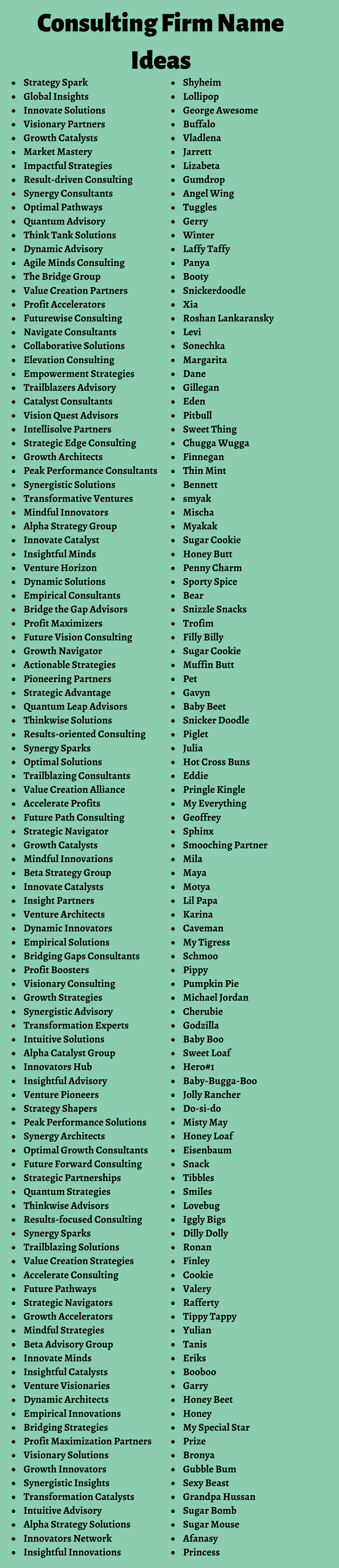 360 Unique Consulting Firm Name Ideas for You