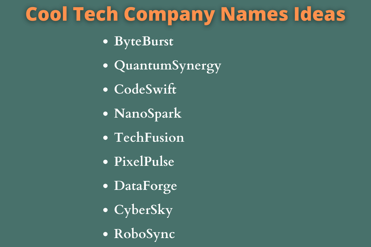 Tech Company Names Ideas