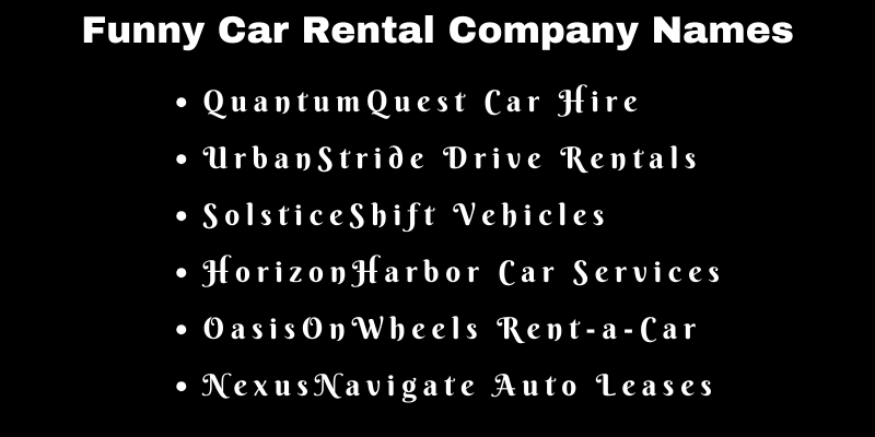 Car Rental Company Names