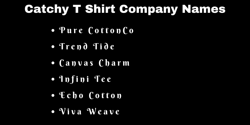 T Shirt Company Names
