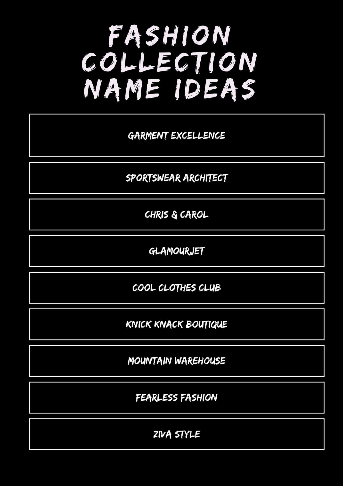 Fashion Collection Name Ideas