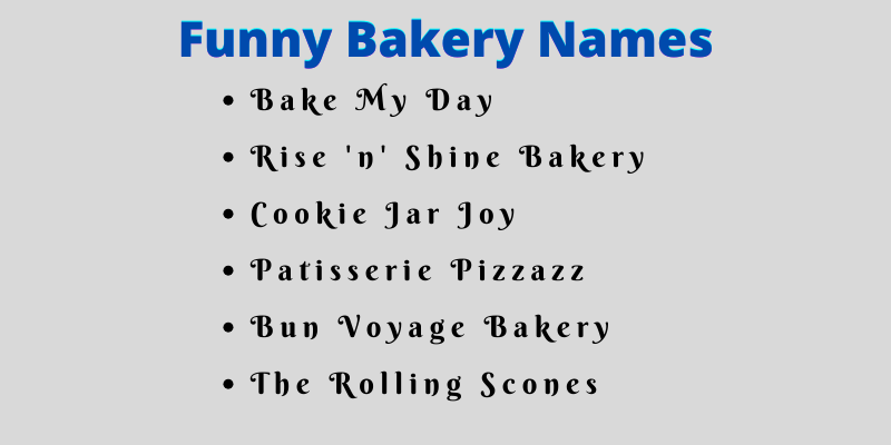 Bakery Names