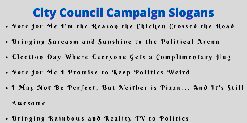 City Council Campaign Slogans