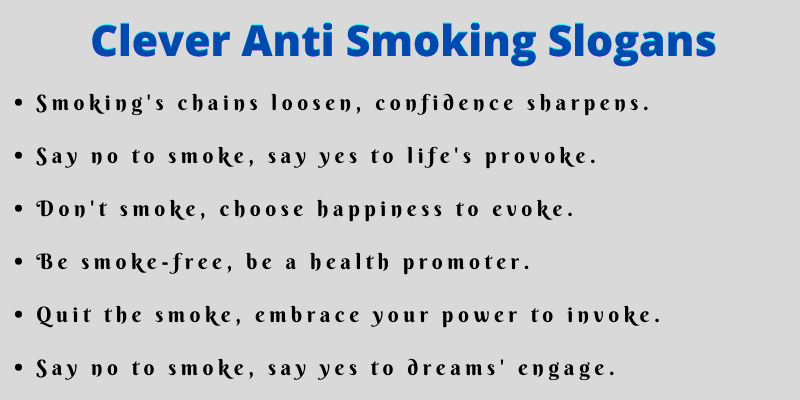 Clever Anti Smoking Slogans