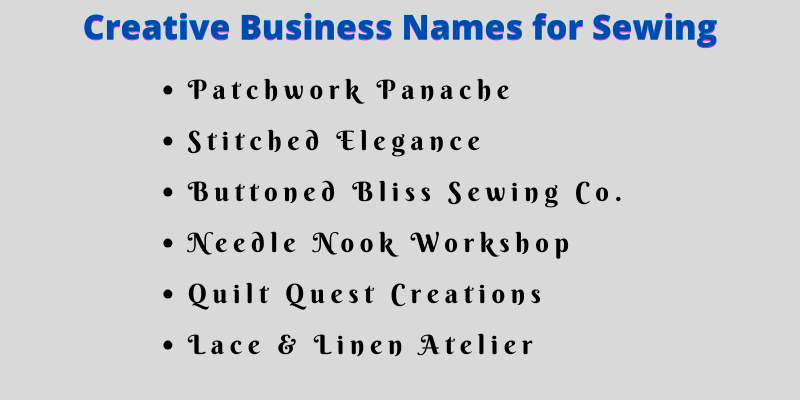 1200+ Sewing Business Names Ideas and Suggestions