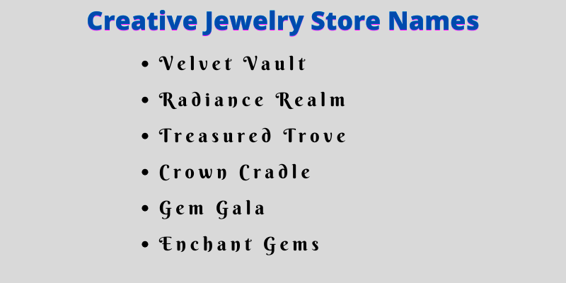 Jewelry Store Names
