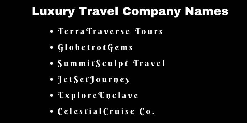 Travel Company Names