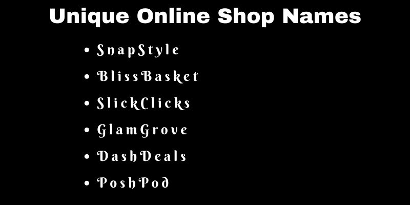 1200 Catchy Online Shop Names to Choose From