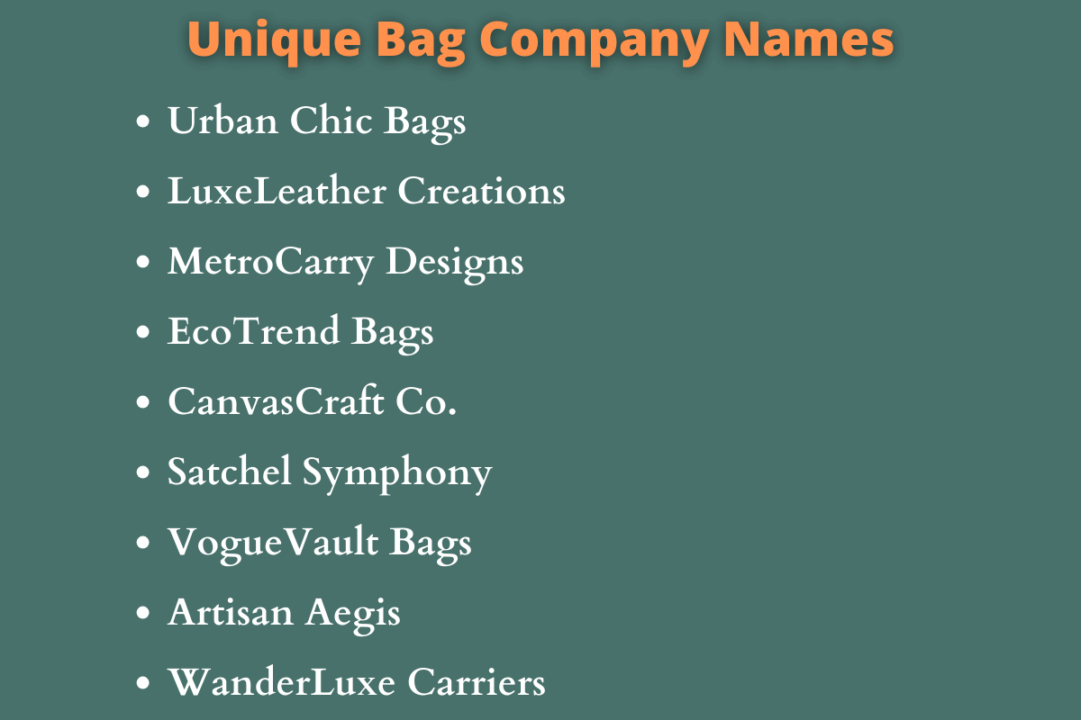 Bag Company Names