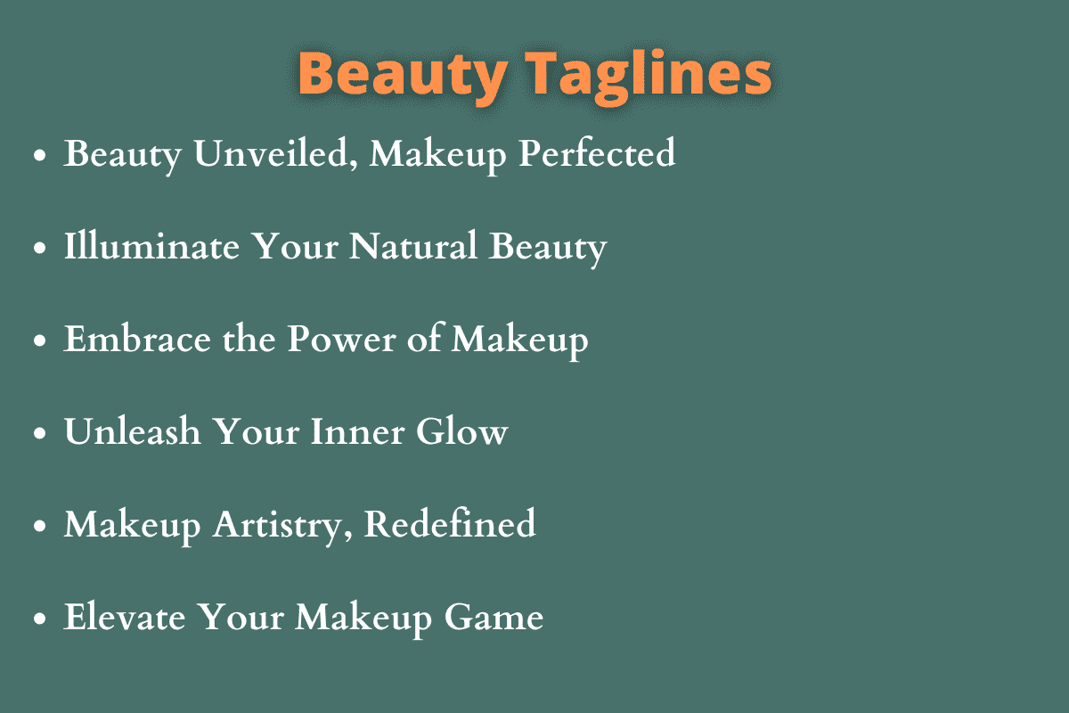Beauty Taglines