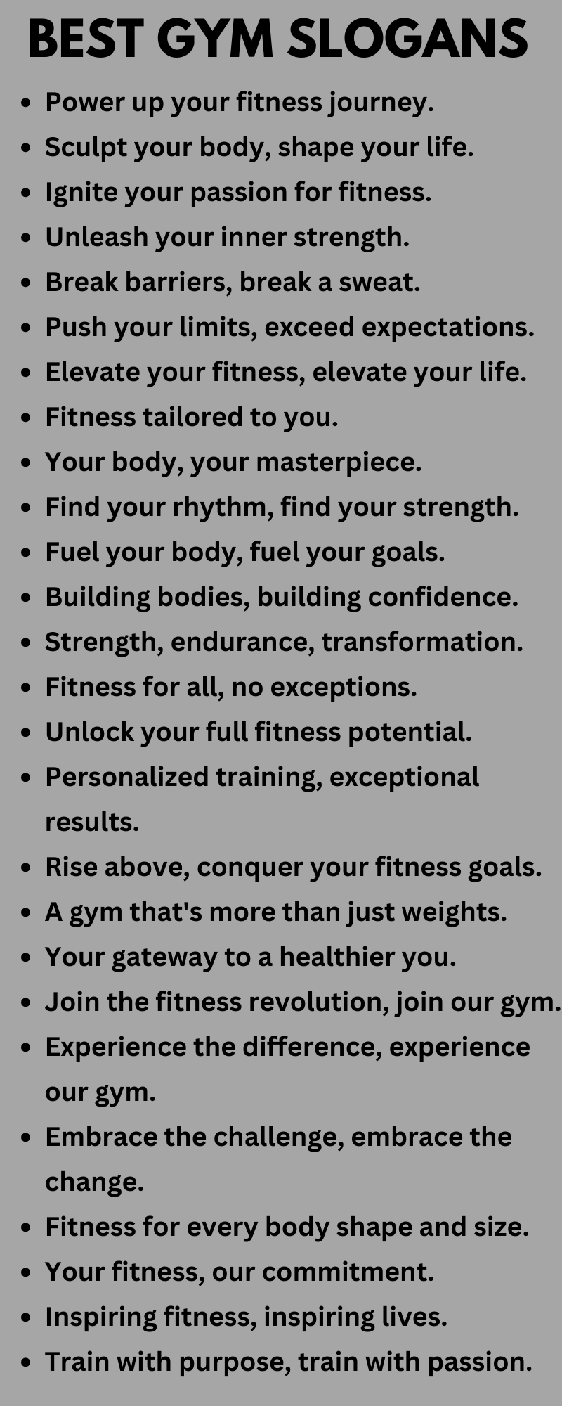 500 Gym Slogans For Your Fitness Business