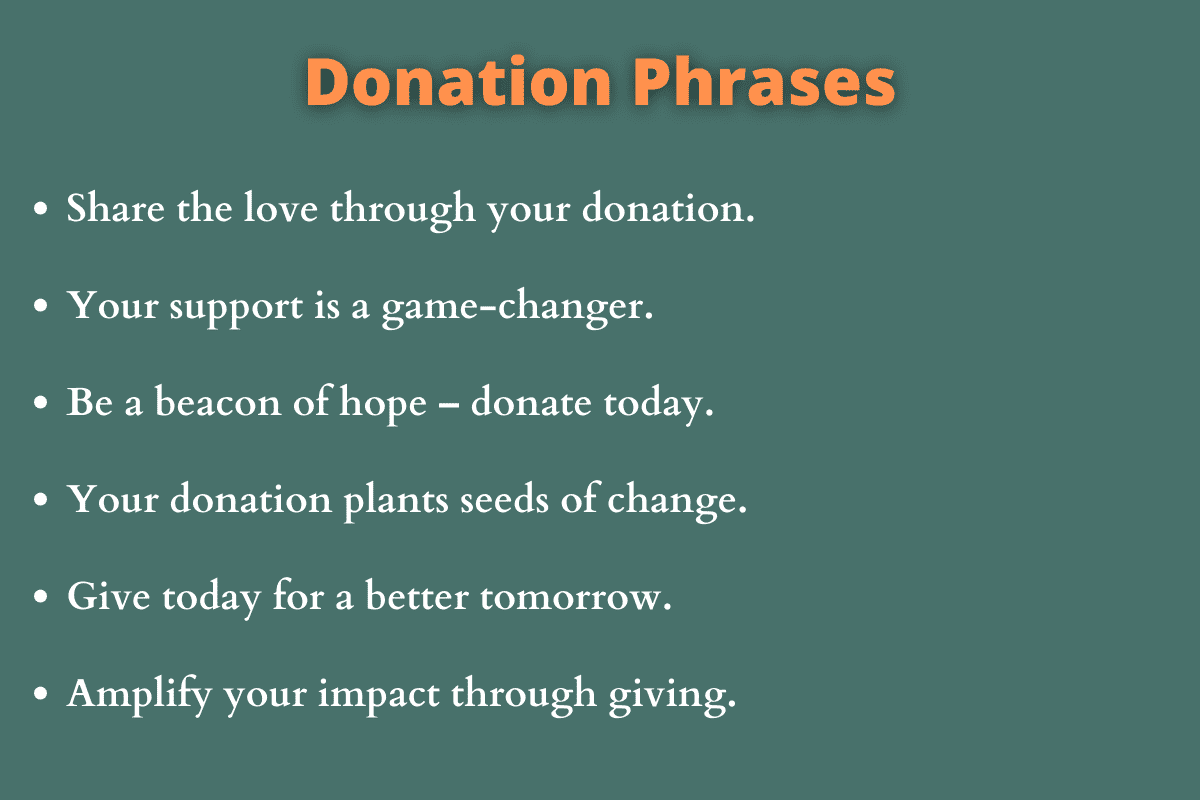 Donation Phrases