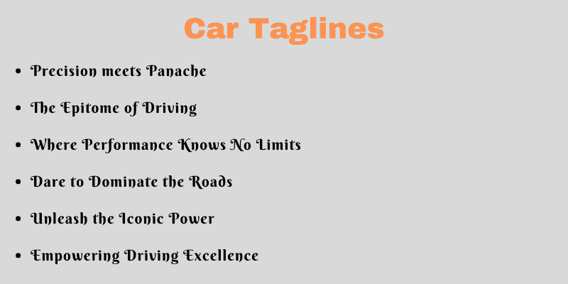 Car Taglines