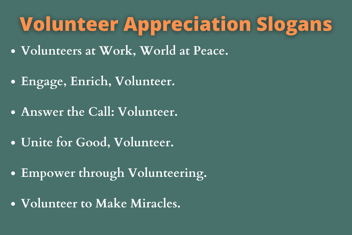 Volunteer Appreciation Slogans