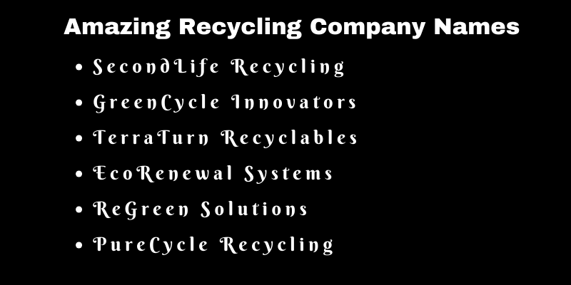 Recycling Company Names