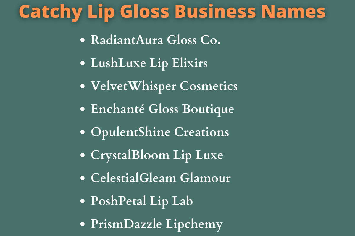 Lip Gloss Business Names