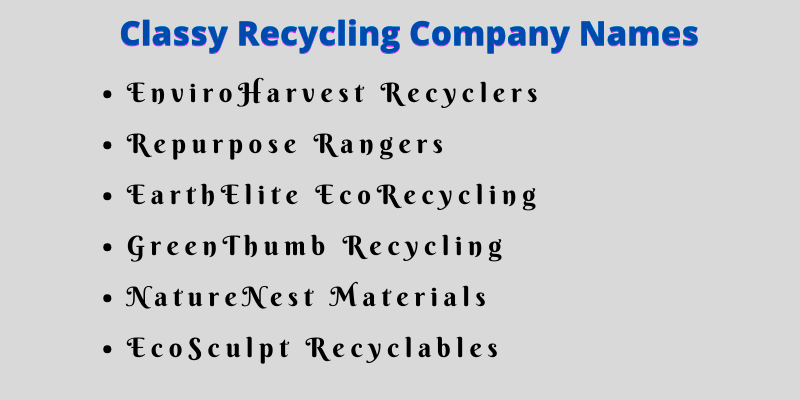 Recycling Company Names