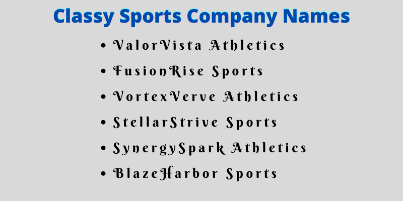 Sports Company Names