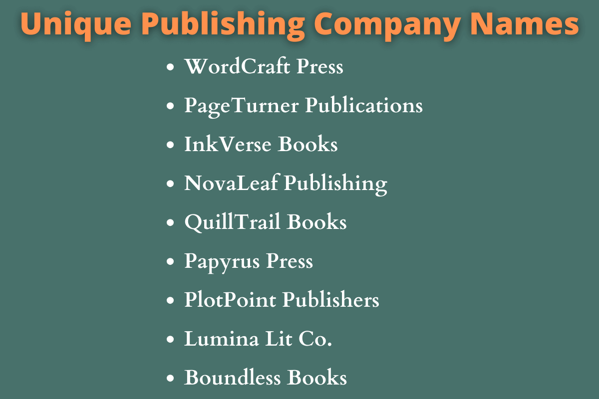 Publishing Company Names