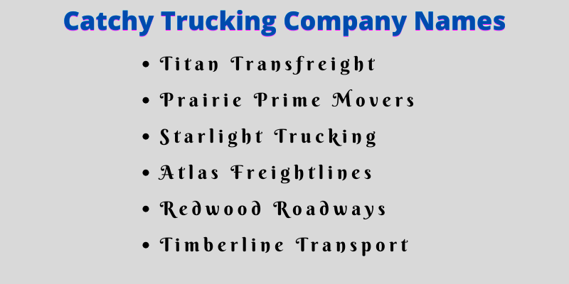 400 Catchy Trucking Company Names to Inspire You