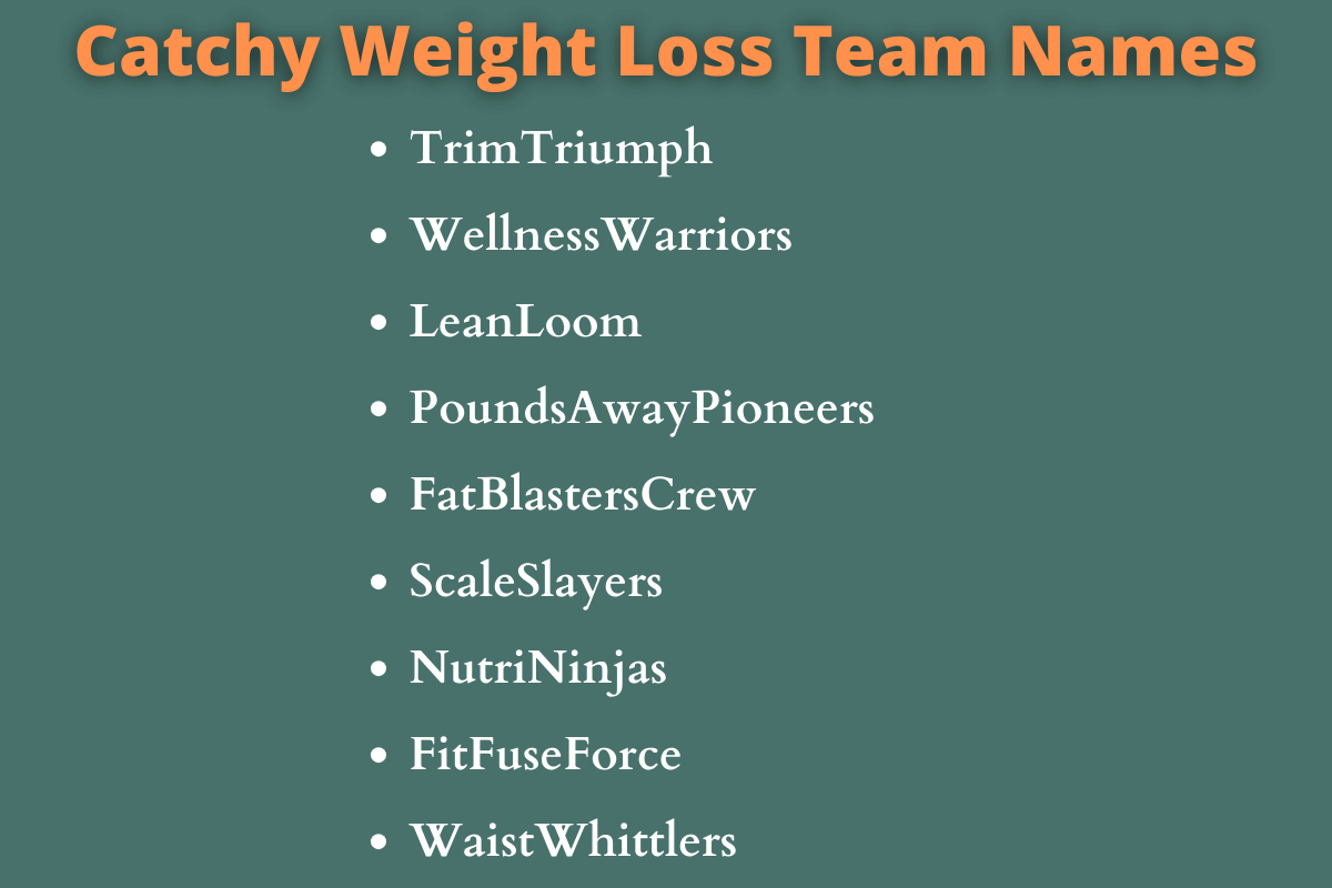 Weight Loss Team Names