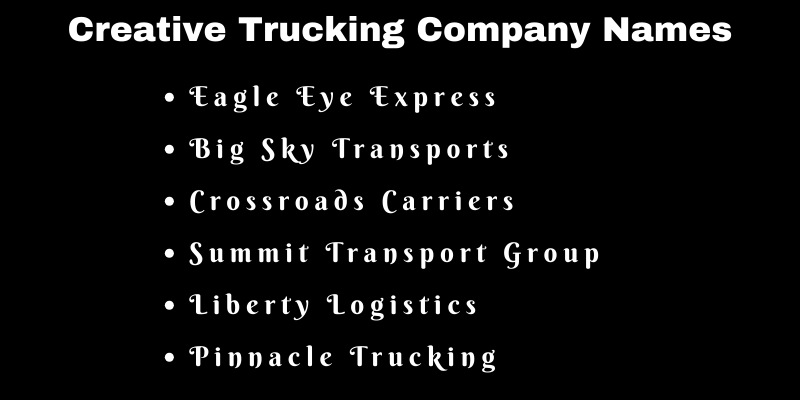 Trucking Company Names