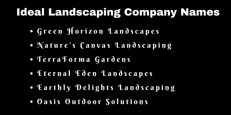 Landscaping Company Names