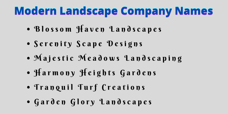 Landscaping Company Names