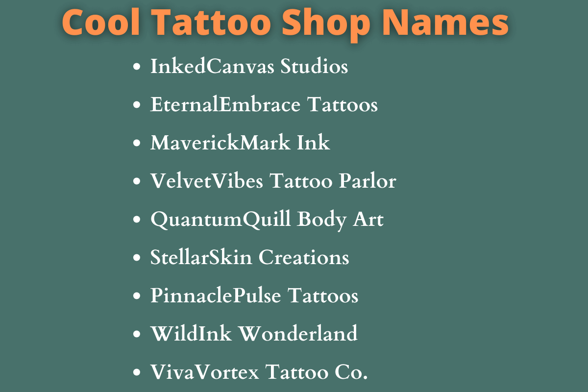 Tattoo Shop Names
