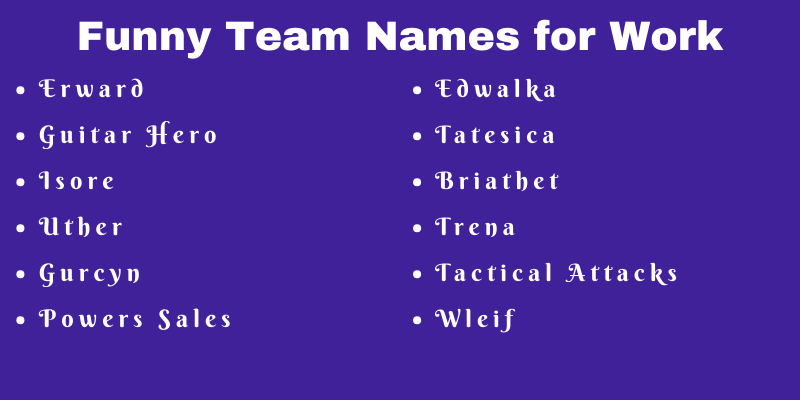 Team Names for Work