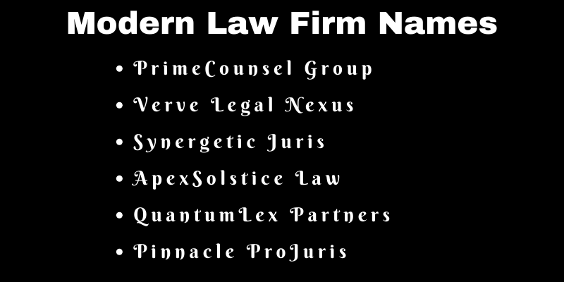Modern Law Firm Names 