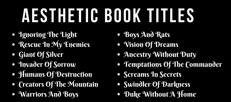 Aesthetic Book Titles