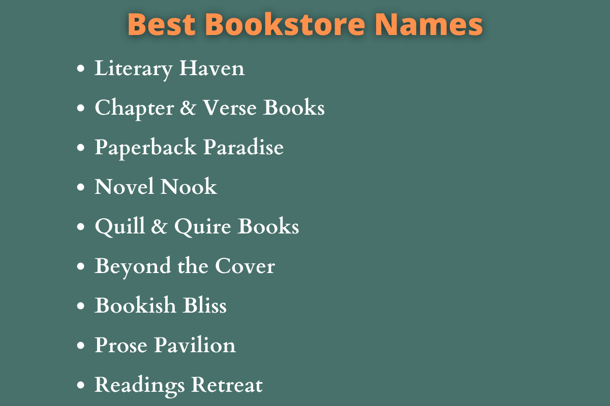 870 Bookstore Names Ideas And Suggestions