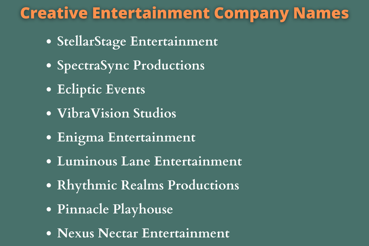 Entertainment Company Names