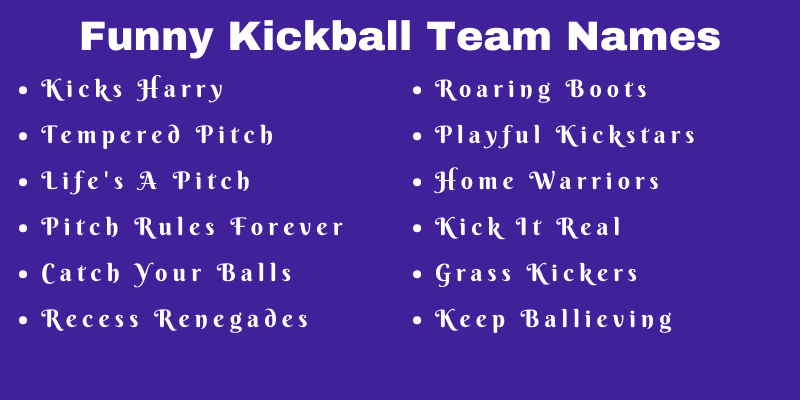 Kickball Team Names
