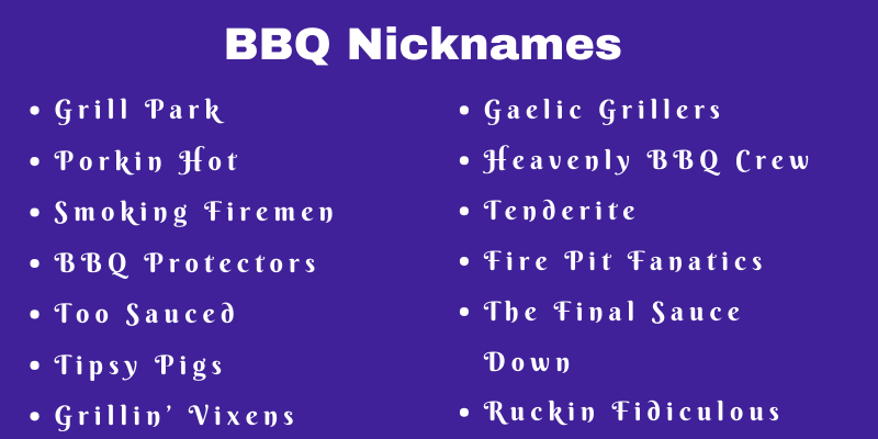 BBQ Team Names