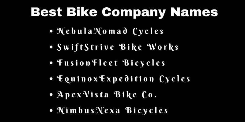 Bike Company Names