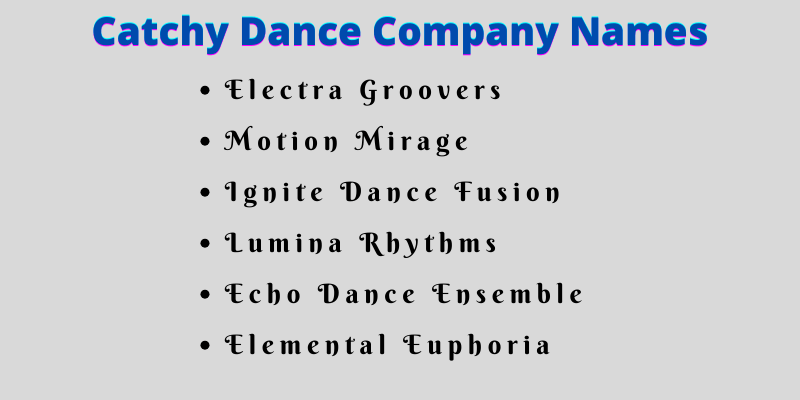 Dance Company Names