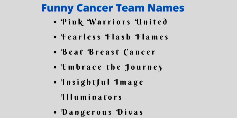 Cancer Team Names