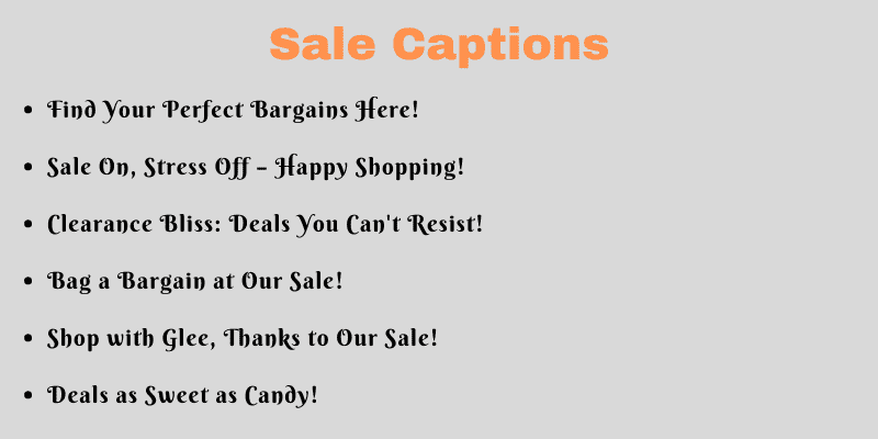 Sale Captions