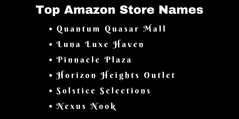 Amazon Store Names