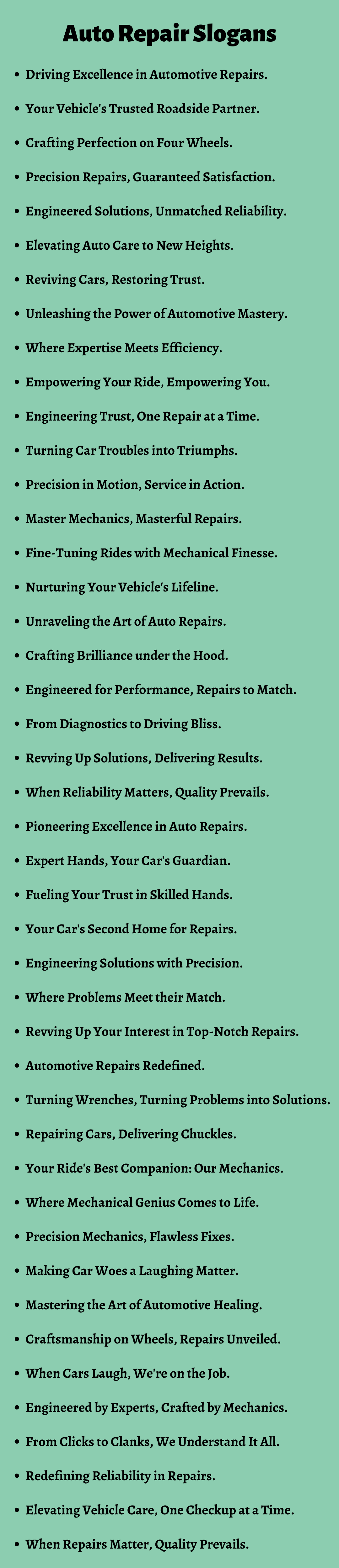 Auto Repair Slogans