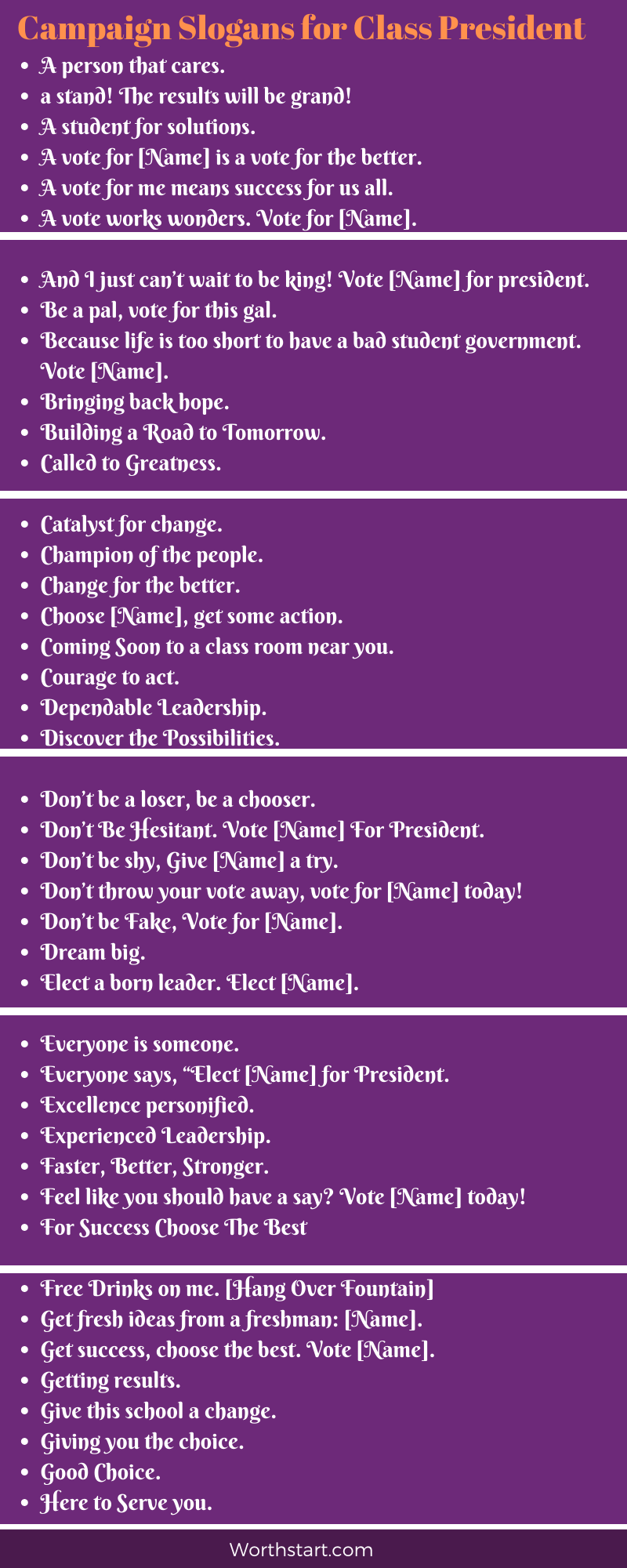 Campaign Slogans for Class President