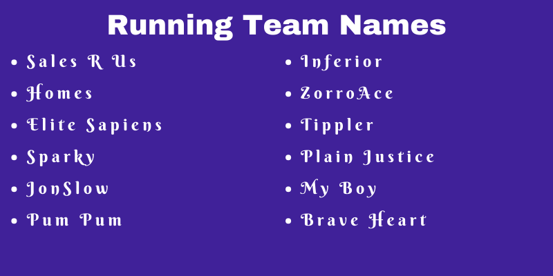 Race Team Names